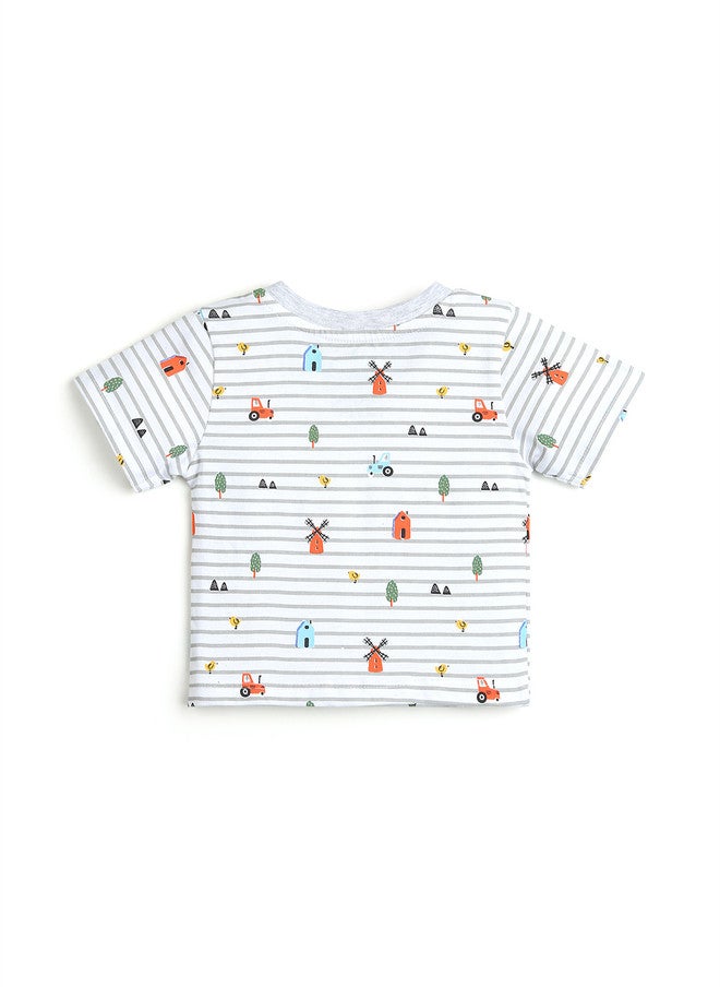 BONTOTS Infant Boys Little Farm Explorer Printed Organic Cotton T-Shirt - Image 2